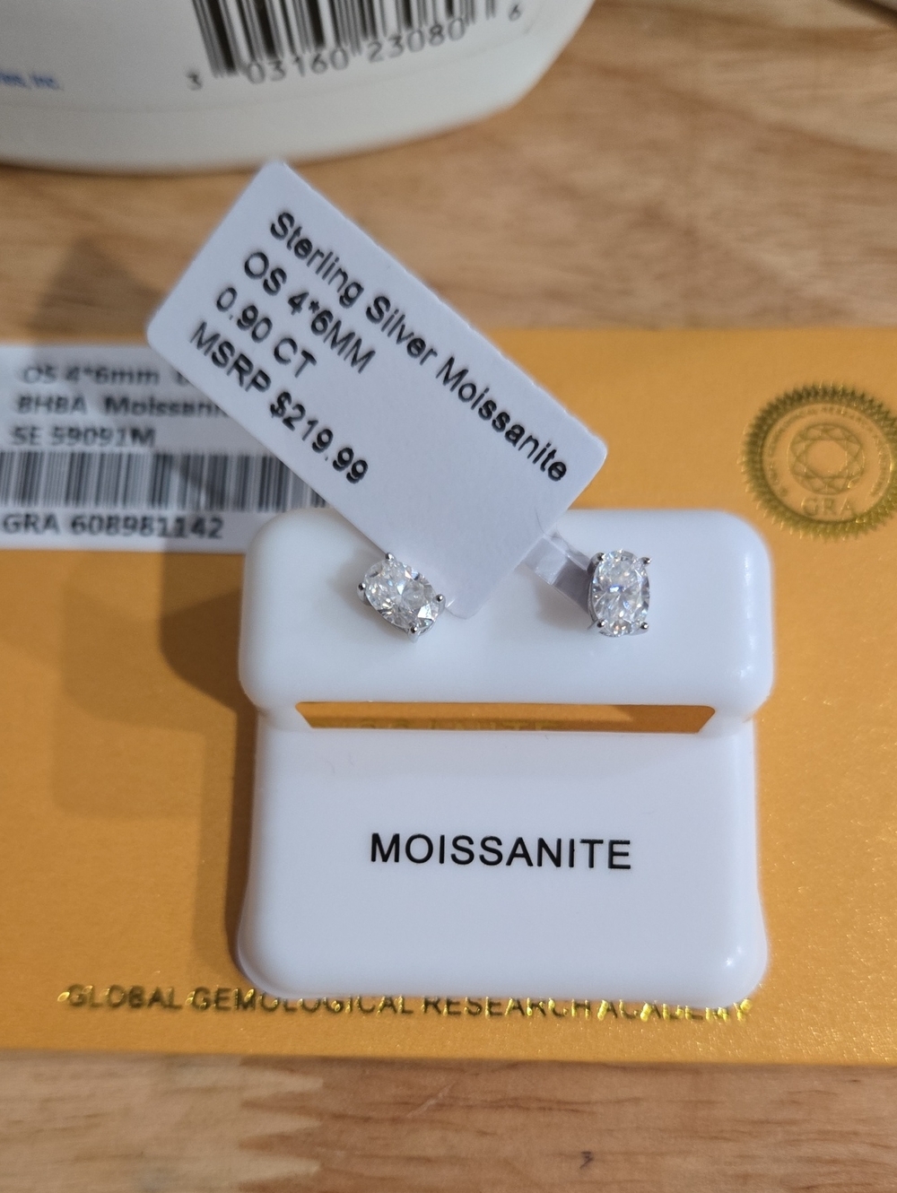 Sterling Silver White Moissanite Stud Earrings